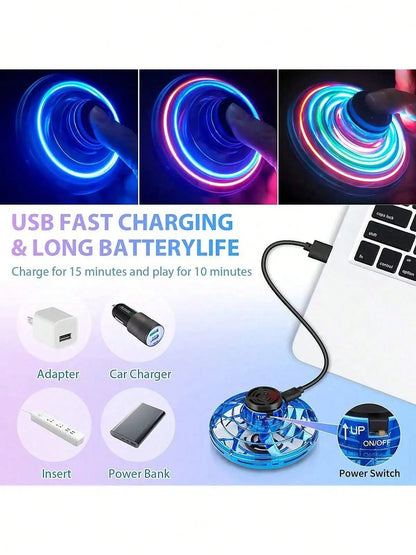 Whirling Fingertip Gyroscope, Floating and Glowing Whirling Gyro, Aerodynamic Fingertip Gyro with Free Flight Path, Creative Fly