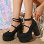 Fashion New High Heels Women Mary Janes Shoes Woman Platform Sandals Women Summer Dress Lolita Shoes Chunky Pumps