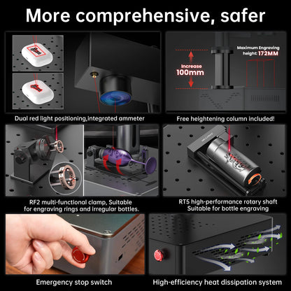 DAJA MINI Portable Fiber Laser Marking Machine High Precision Industrial Business 90*90mm for ALL Metal Jewelry Leather Acrylic