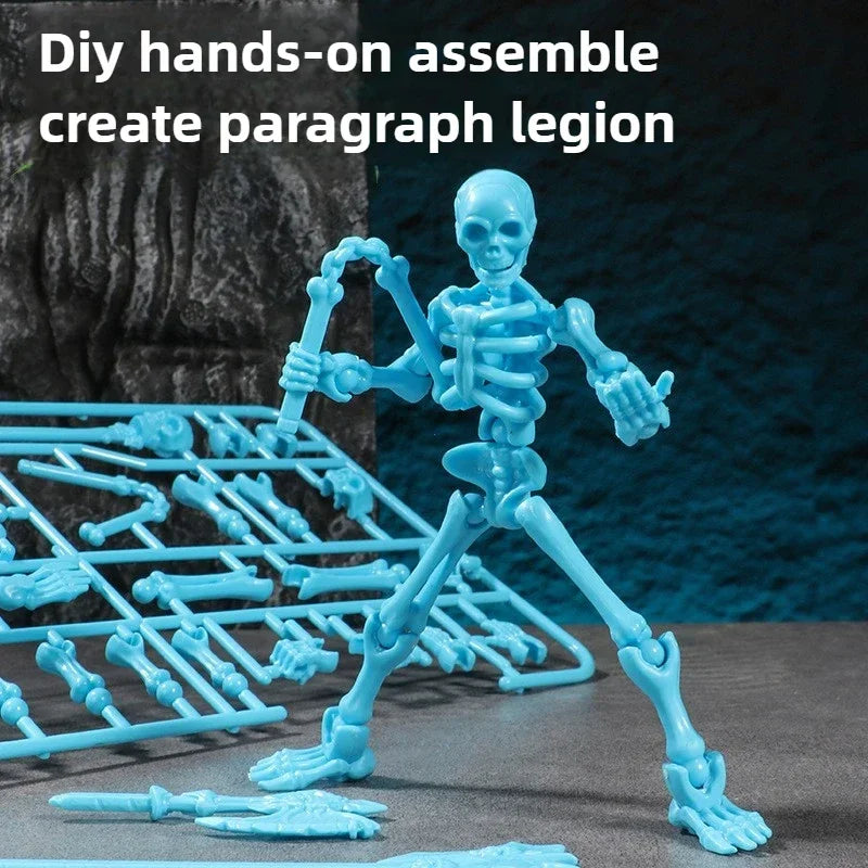 Three-Dimensional Skull Model Assembly Toys Multi-Articulable Skull and Bone Puppet Decoration Action Figures Anime Gifts Games