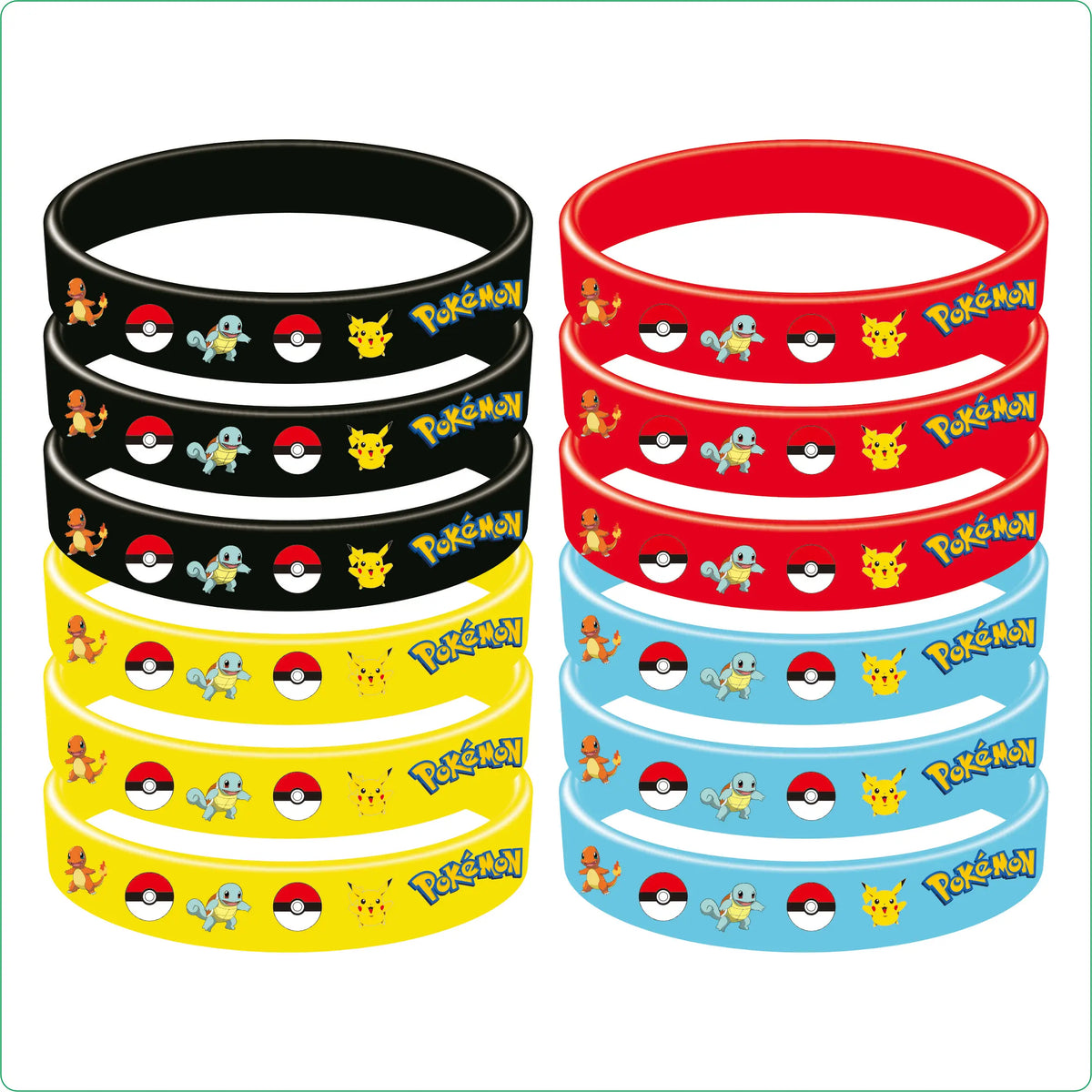 Birthday Party Favor Supplies Pik chu Braclet Keychain Stamp Mask Set for Birthday Party Bag Classroom School Reward Prize Gift