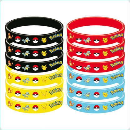 Birthday Party Favor Supplies Pik chu Braclet Keychain Stamp Mask Set for Birthday Party Bag Classroom School Reward Prize Gift