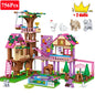 Friends City Tree House Summer Holiday Villa Castle Building Blocks Garden Swimming Pool Model Figures Toy For Kid Birthday Gift