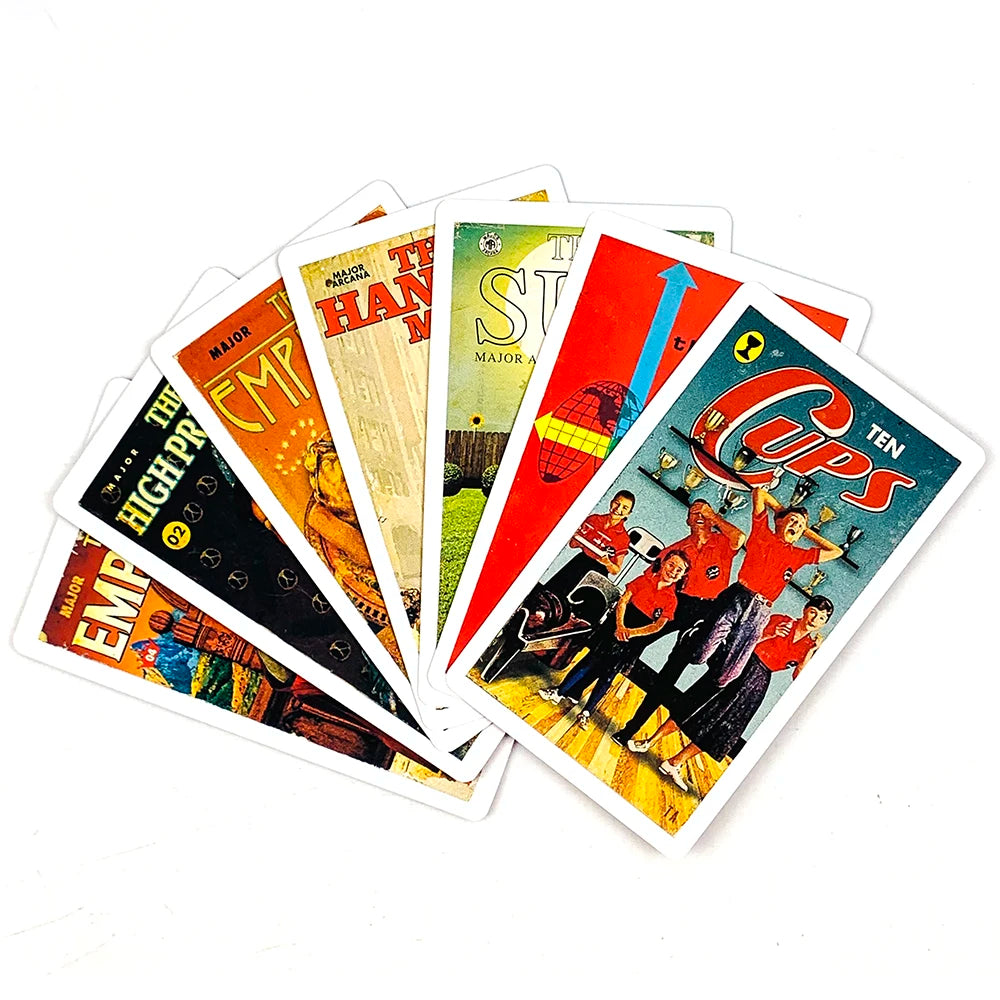 Big Size Tarot Deck 78 Cards Magazines Themed Tarot Card Deck With Guide Book,Halloween and Christmas Party Games Cards