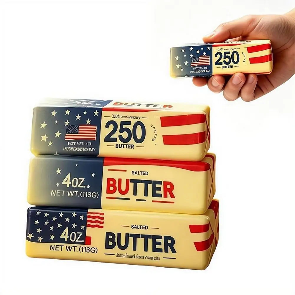 Assorted Butter Stick Squeeze Toy Slow Rebound Soccer Themed Cheese Bar Box Fidget Stress Relief Decor Game Squeeze Prank Toy