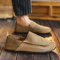 Fashion Mens Casual Shoes Soft Leather Comfort Man Loafers Outdoor Walking Half Slippers Breathable Lazy Driving Shoes Moccasins