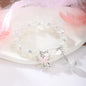 Bohemian Sweet Butterfly Beaded Bracelet for Women Girls Pink Color Imitation Jade Crystal Hand Jewelry Birthday Party Gifts