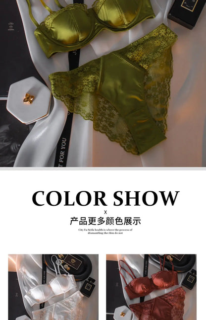 Sexy French Half Cup Invisible Bra Set Soft Underwire Minimizer Push Up Lingerie Set S-XL Comfort Breathable Anti Sag Stylish
