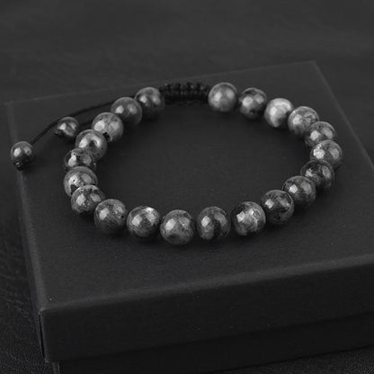 6mm 8mm 10mm Natural Stone Bracelet, Tiger Eye Agate Lava Bead Unisex Adjustable Handwoven Boho Jewelry Gift for Men Women