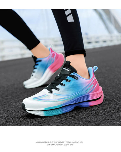 New Men's Carbon Plate Sneakers Outdoor Soft Sole Mesh Sports Shoes Running Shoes Light Anti-Slip Casual Couple Tennis Shoes