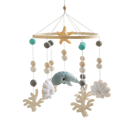 Baby Mobile Crib Bed Bell Musical Rattles Toys Soft Felt Cartoon Animal for Infants Nursery Mobiles Forest Animals Crib Toys