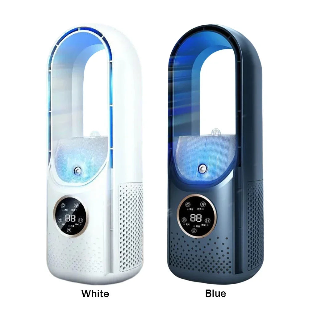 Portable Mini Air Conditioner USB Air Cooler Bladeless Electric Fan 6-speed Silent Timed Air Conditioner Cooling Fan