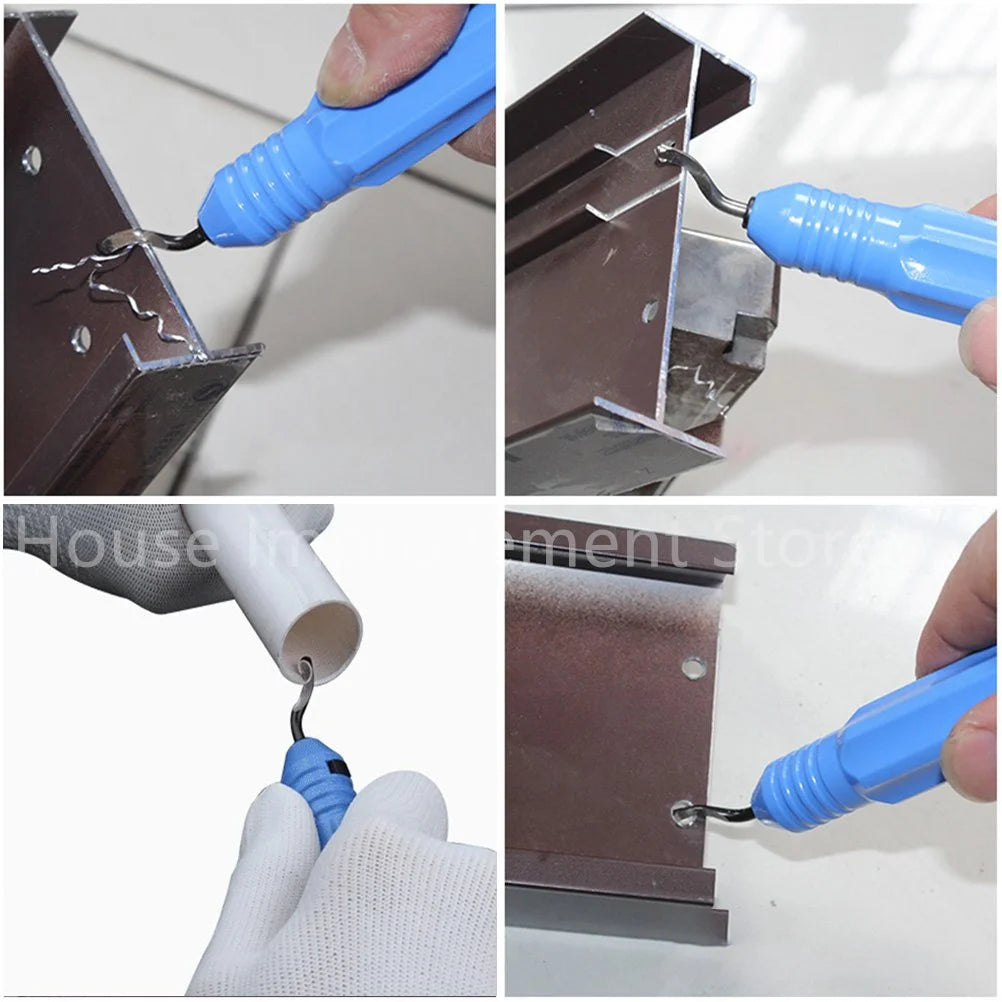 Metal Deburring Tool Kit Burr Cutter 10pcs Sharp Deburring Blades Burr Remover Hand Tool for Wood Plastic Aluminum Copper Steel
