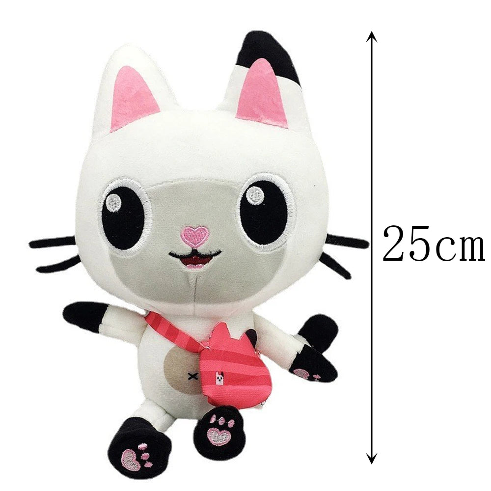 HOT Gabby Dollhouse Plush Toy Mercat Cartoon Stuffed Animals Smiling Cat Racing Car Cat Hug Gaby Girl Dolls Kids Birthday Gifts-