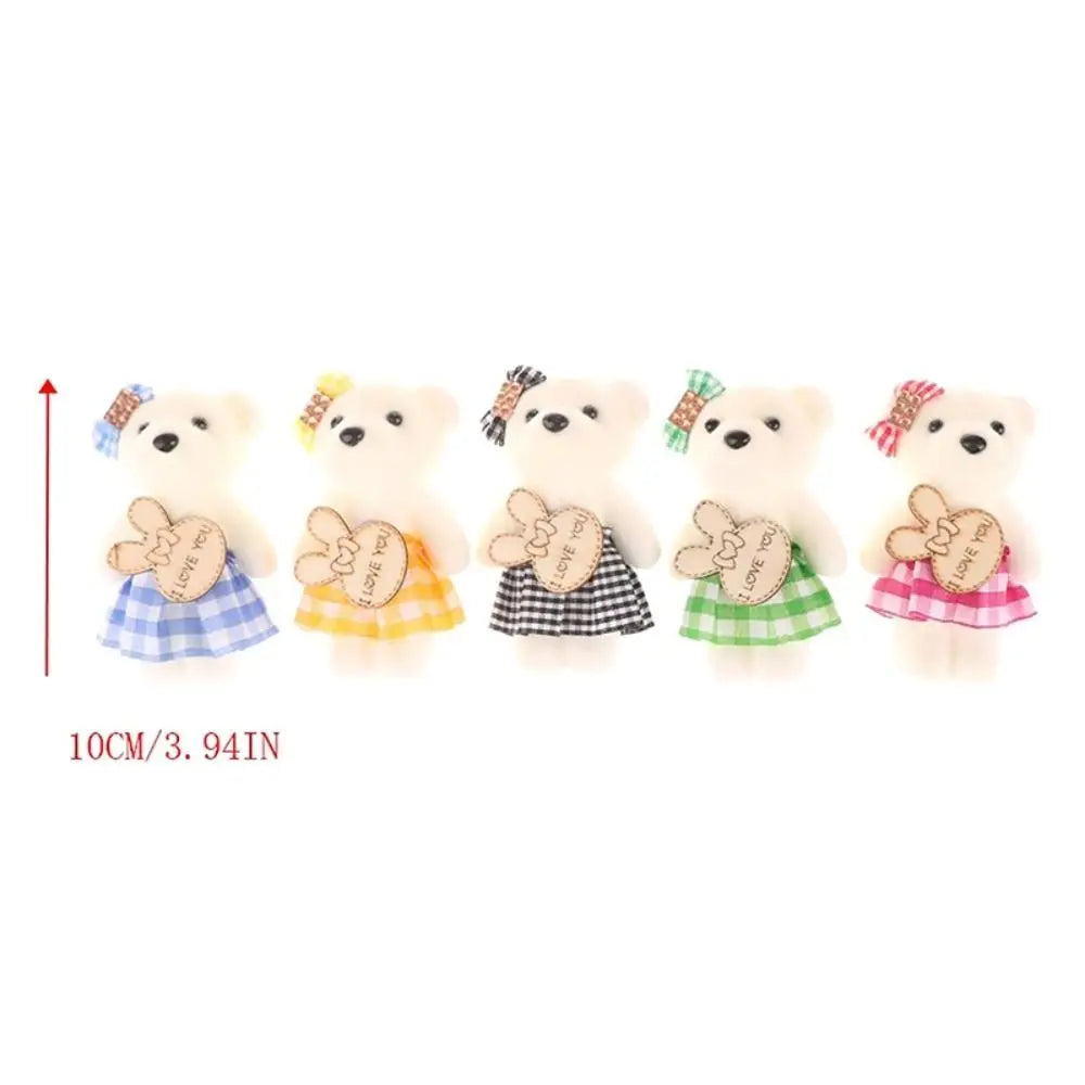 10pcs/bag Foam Bear Bear Plush Foam Toys Plush Animal Cartoon Mini Bear Flower Bouquet 10cm Plush Doll Cartoon Bouquet Doll