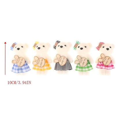 10pcs/bag Foam Bear Bear Plush Foam Toys Plush Animal Cartoon Mini Bear Flower Bouquet 10cm Plush Doll Cartoon Bouquet Doll