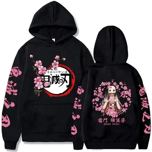 Japanese Anime Demon Slayer Plus Size Hoodie Women Sweatshirts Kamado Nezuko Print Hooded Harajuku Girl And Boy Casual Pullover