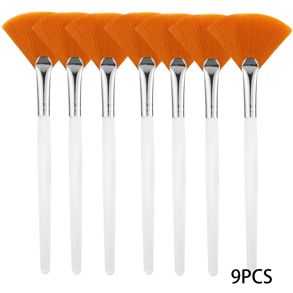3/9 Pieces Facial Fan Mask Brushes Soft Mask Brush Applicator Esthetician Facial Mask Brushes For Women Girls Cosmetic Tools