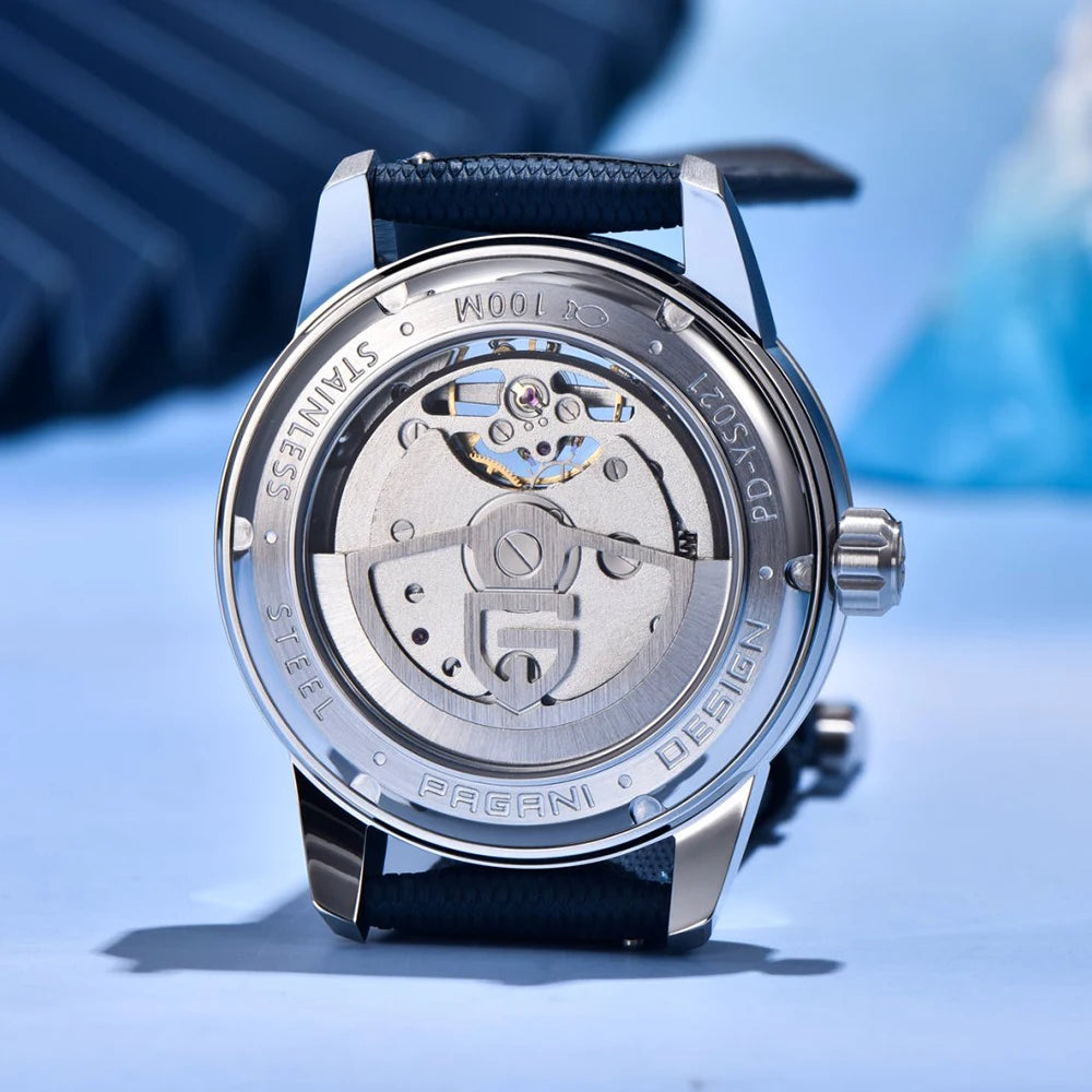 PAGANI DESIGN Men Watches Automatic Mechanical Watch Tourbillon Clock Genuine Leather Waterproof Watch Military Wristwatch Man ﻿