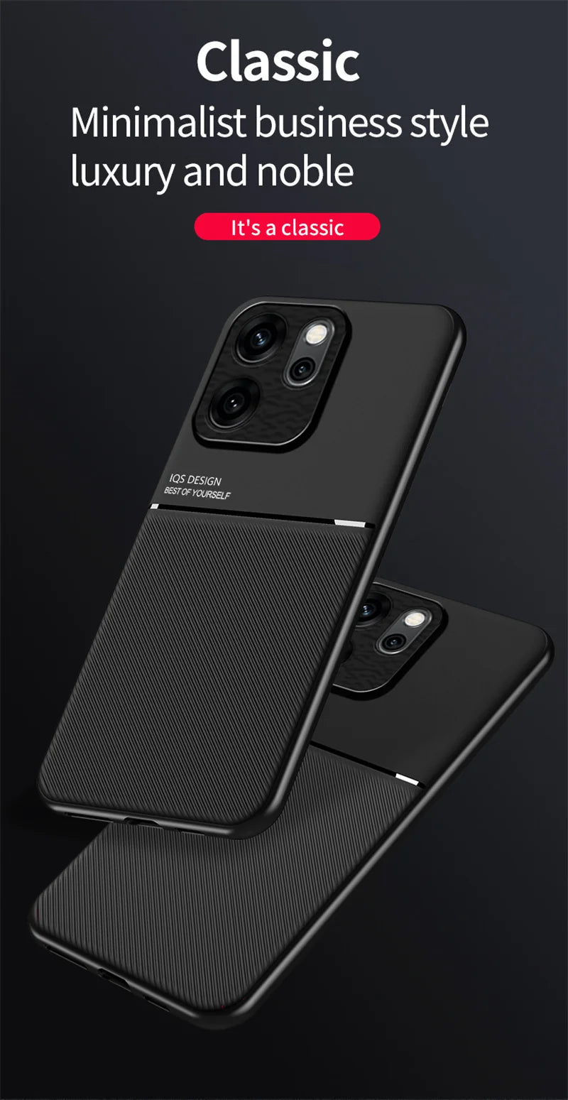 Oppo Reno 14F 5G Case Luxury Soft Leather Phone Cases for Reno14 F Reno14F 5G CPH2743 6.57“ ”Car Magnetic Holder Back Cover