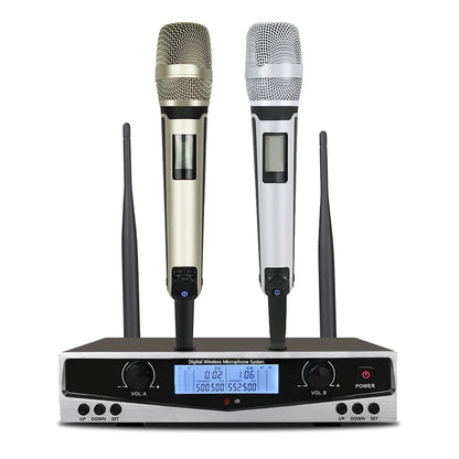 SOMLIMI 500-599MHz UHF SKM9100/SKM9000 Stage Performance Home KTV Professional Dual Wireless Microphone Dynamic Material Metal