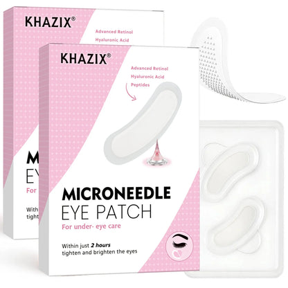 Retinol Microneedle Eye Patches with Hyaluronic Acid & Firming Peptides,for Forehead, Eye Area, Crow's Feet & Smile Lines,1Pair.