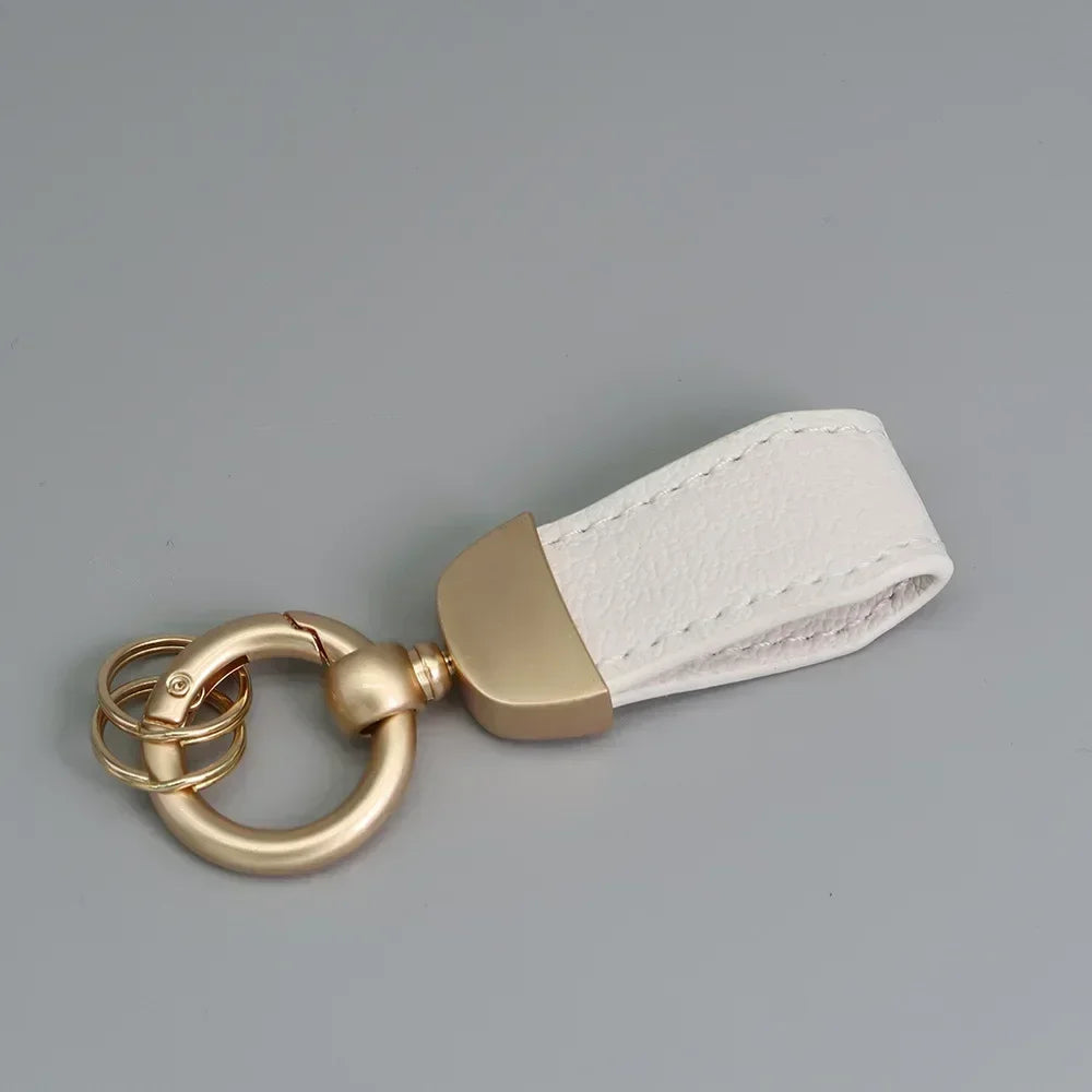Short Lovely Leather Keychain Vintage Personalized Keyring Custom Logo Name Car Key Holder Chain Laser Engrave Women Charm Gift
