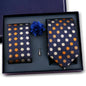 Elegant Ties For Men Classic Paisly Neck Tie Pocket Square Brooch Set With Gift Box Mens Business Wedding Suit Accessories