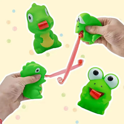 Pinch Frog Dinosaur Sticking Tongue Out Toys Funny Sensory Stress Relief Fidget Toys Cat Toys School Gifts