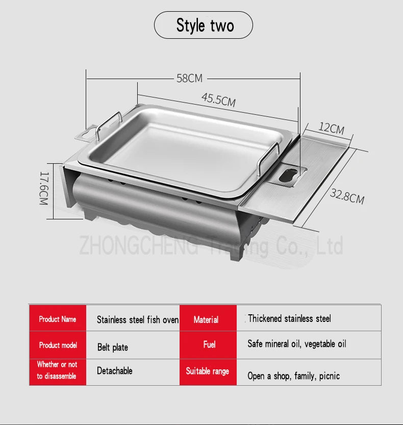 New Fish oven commercial and household thickened stainless steel paper wrapped fish pan