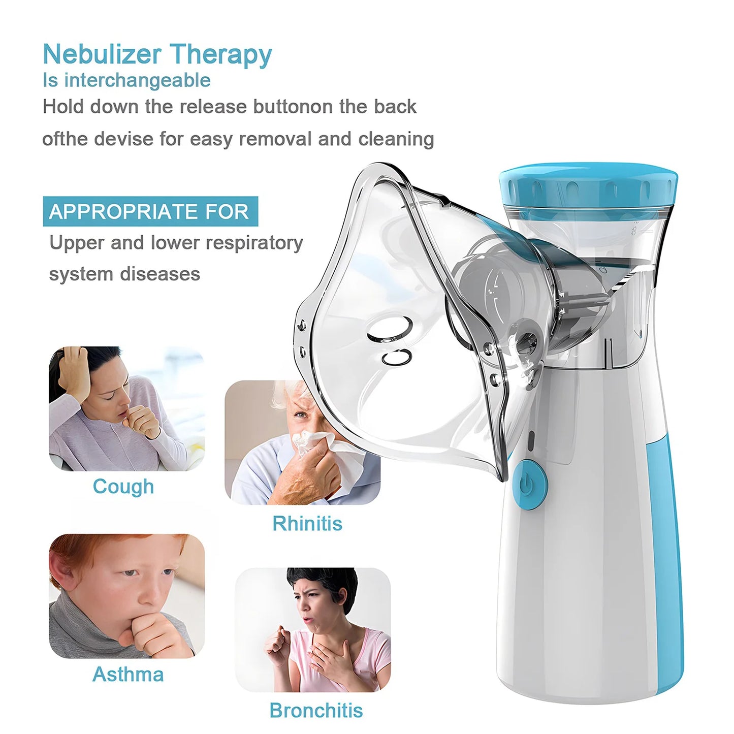Medical Silent Mesh Nebulizer Handheld Asthma Ultrasonic Inhaler Atomizer For Adults Children Health Care Mini Healthy Humidifie