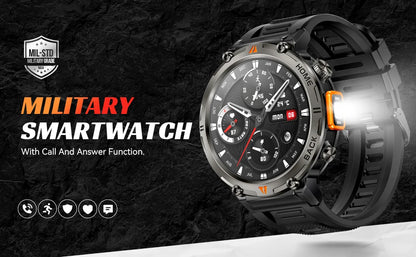 EIGIIS KE3Pro Original Smart Watch for Men with LED Flashlightwith Heart Rate Sleep fitness Monitor with GPS Multiple Sport Mode