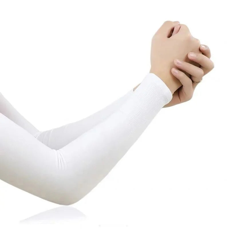 UV  Ice Silk Hand Protector Cover Long Gloves Sunscreen Half Finger Sleeves For Sunbathing Hiking Summer