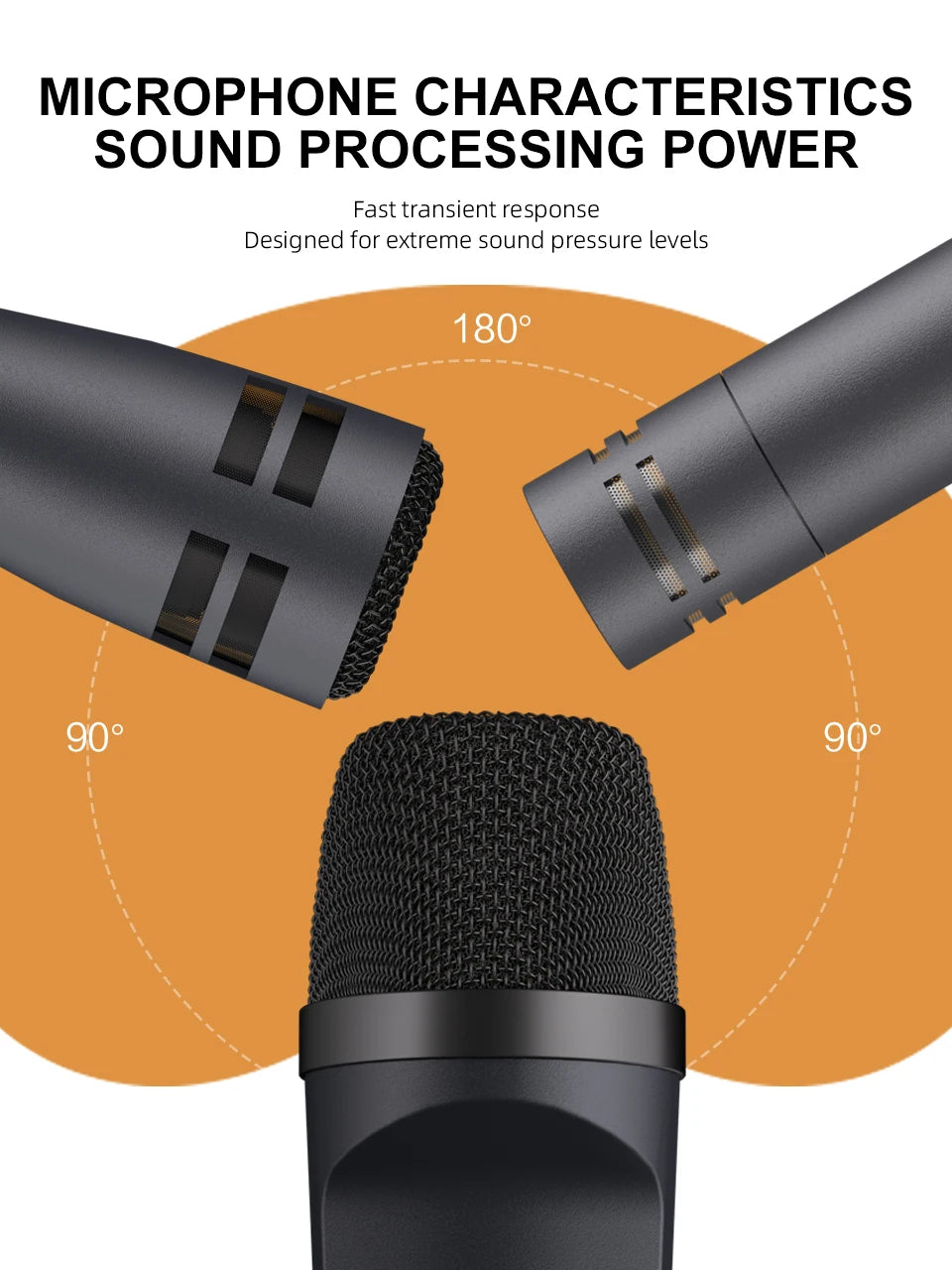 Instrument Microphone E608 7-Piece Wired Drum Mic Kit Dynamic Kick Bass Tom/Snare Cymbals Use For Drums Vocal Band DJ Stage Inst