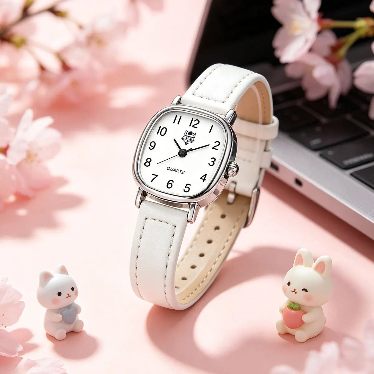 Korean version of the trendy ladies watch fashion small Arab quartz watch leather strap watch