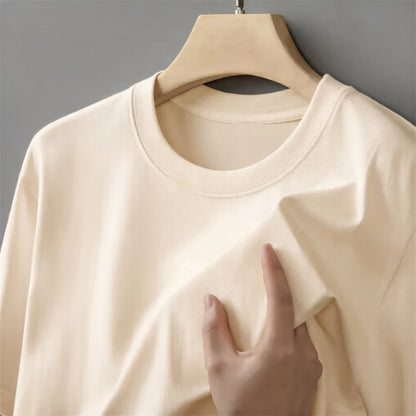 Man Summer Cotton Soft Tops Breathable Comfortable Short Sleeve Simple Beach T Shirt Basic Sport Tees 15 Color O-Neck Tee Shirts