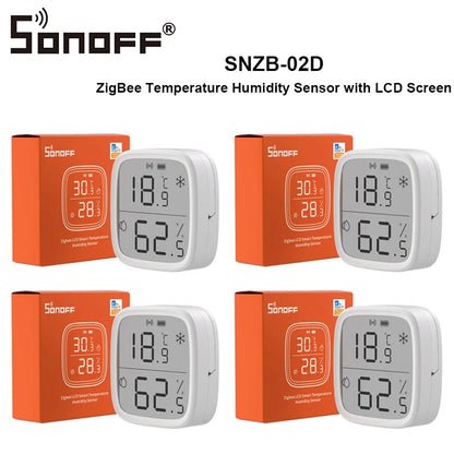 SONOFF SNZB 02D Zigbee Temperature Humidity Sensor with 2.5" LCD Screen for EWeLink SONOFF ZigBee Bridge Alexa Google Home Alice