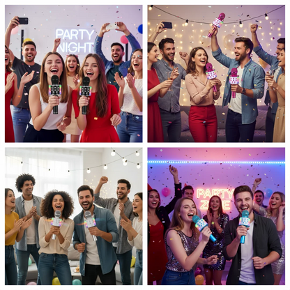 Karaoke Microphone for Kids & Adults - Bluetooth Microphones Singing Mic with Disco Lights, Portable Karaoke Player for Gifts