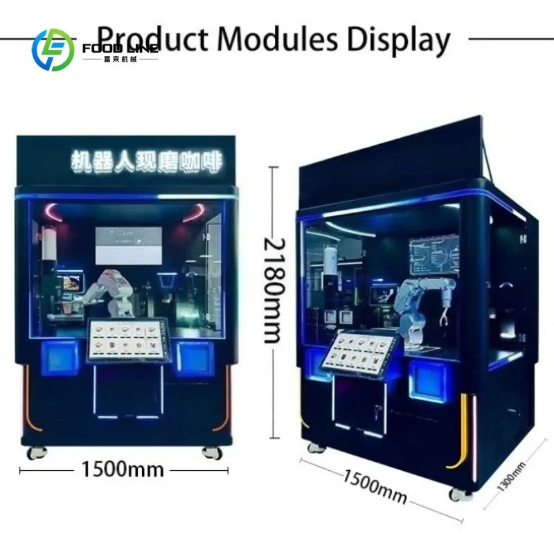 Customized AI Robot Coffee Vending Machine with Credit Card Payment Metal Construction SDK Integration Auto Clean Function