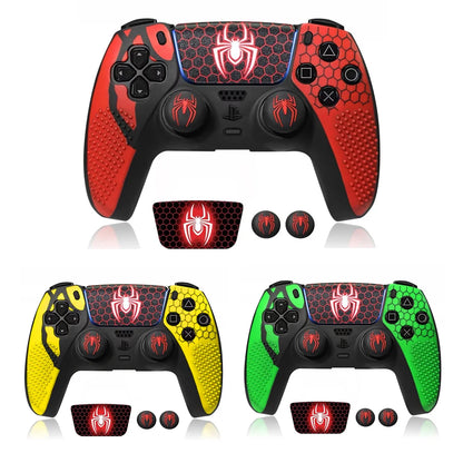 Spider Handle Cover Particle Style with Thumbstick Caps And Spider Stickers Gaming Controller Skin Accessory