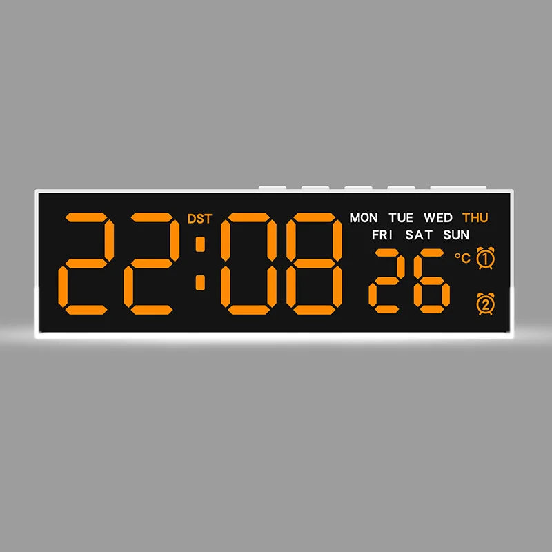 LED Digital Alarm Clock Temperature Week 2 Alarms Ambient Light Brightness Adjustment Bedside Electronic Table Clock USB Powered
