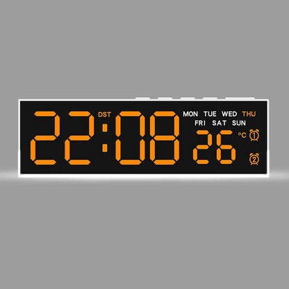 LED Digital Alarm Clock Temperature Week 2 Alarms Ambient Light Brightness Adjustment Bedside Electronic Table Clock USB Powered