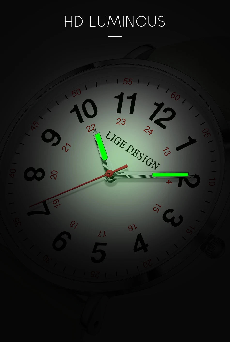 LIGE New Fashion Women's wristwatch Ultra-Thin Quartz Watches for Woman Waterproof Luminous Silicone Ladies Watches Pink Clock