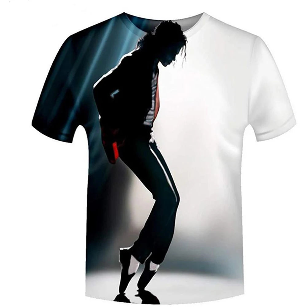 Summer Fashion Hip Hop Artist Print Retro Cool Casual Men's Harajuku Street Style Short-Sleeve Stylish Quick-Drying Breathable