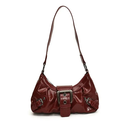 Retro Y2K  Pleated Hobo Shoulder Bag for Women Hot Selling Maillard Style Underarm Bag Clutch Handbags for Travel Work Shopping