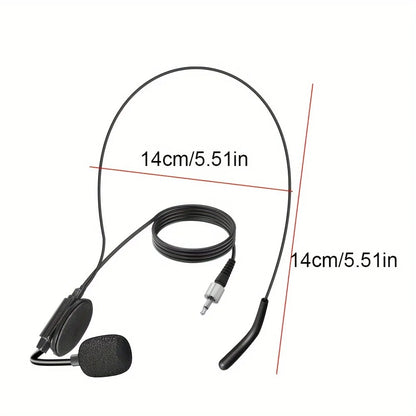 Headset microphone with noise-canceling earpiece, compatible with belt-pack transmitter, ideal for teaching and conferences.