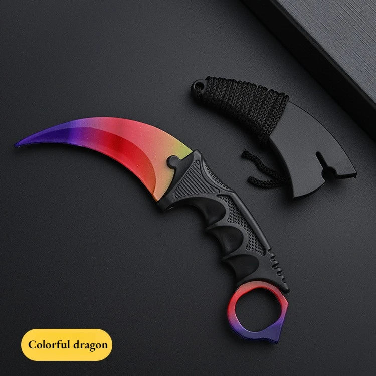 24styles Skin Karambit Precision Die Casting Stainless Steel Model Safety Outdoor Coaplay Claw Knives Collectible Game Toys Boys