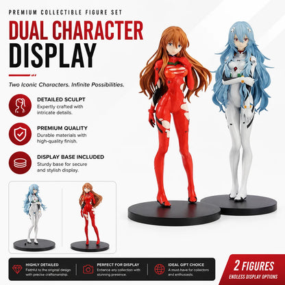Hot Genesis Evangelion Anime Figure EVA Ayanami Rei Asuka Two-Dimensional Model Chassis Desktop Ornament Gift Doll Toys