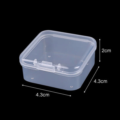 60/6PCS Mini Storage Box Transparent Square Plastic Box Earrings Jewelry Packaging Storage Small Square Box Jewelry Organizer