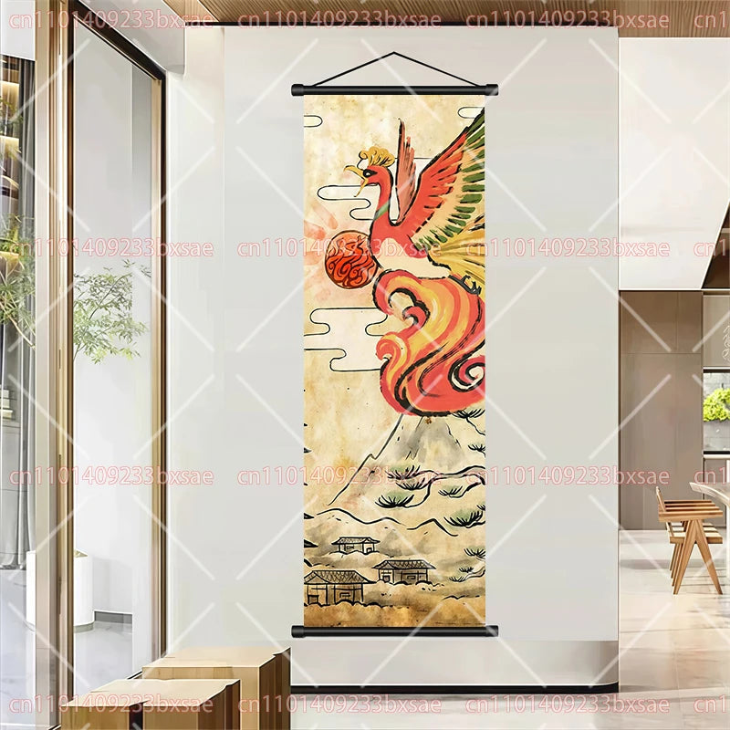 Pokémon Retro HD Scroll Painting Poster Squirtle Eevee Charmander Bulbasaur Gyarados Charizard Fan Collection Children's Gift